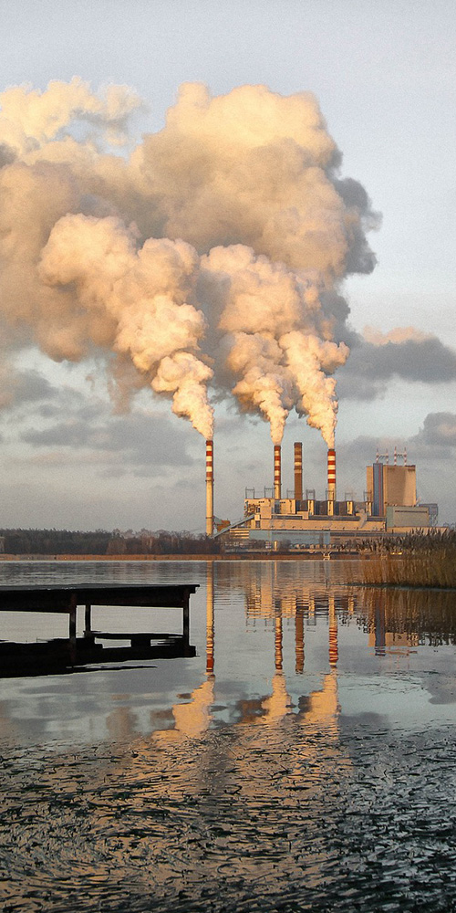 Picture of a power plant from Now Press Play's KS2 Electricity climate change Experience