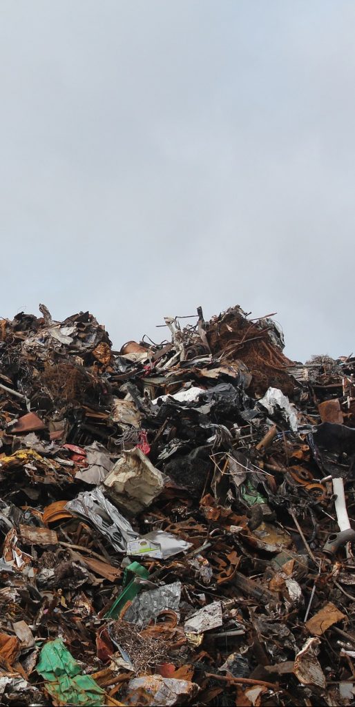 A pile of rubbish in a landfill site, from Now Press Play's Recycling PSHE Experience