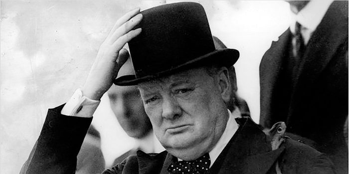 Black and white picture of Winston Churchill