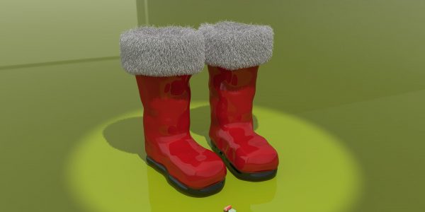 A pair of red Santa boots