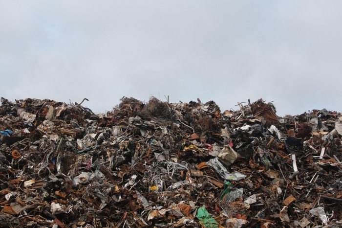 Recycle Week, a pile of wasted resources in a landfill site.